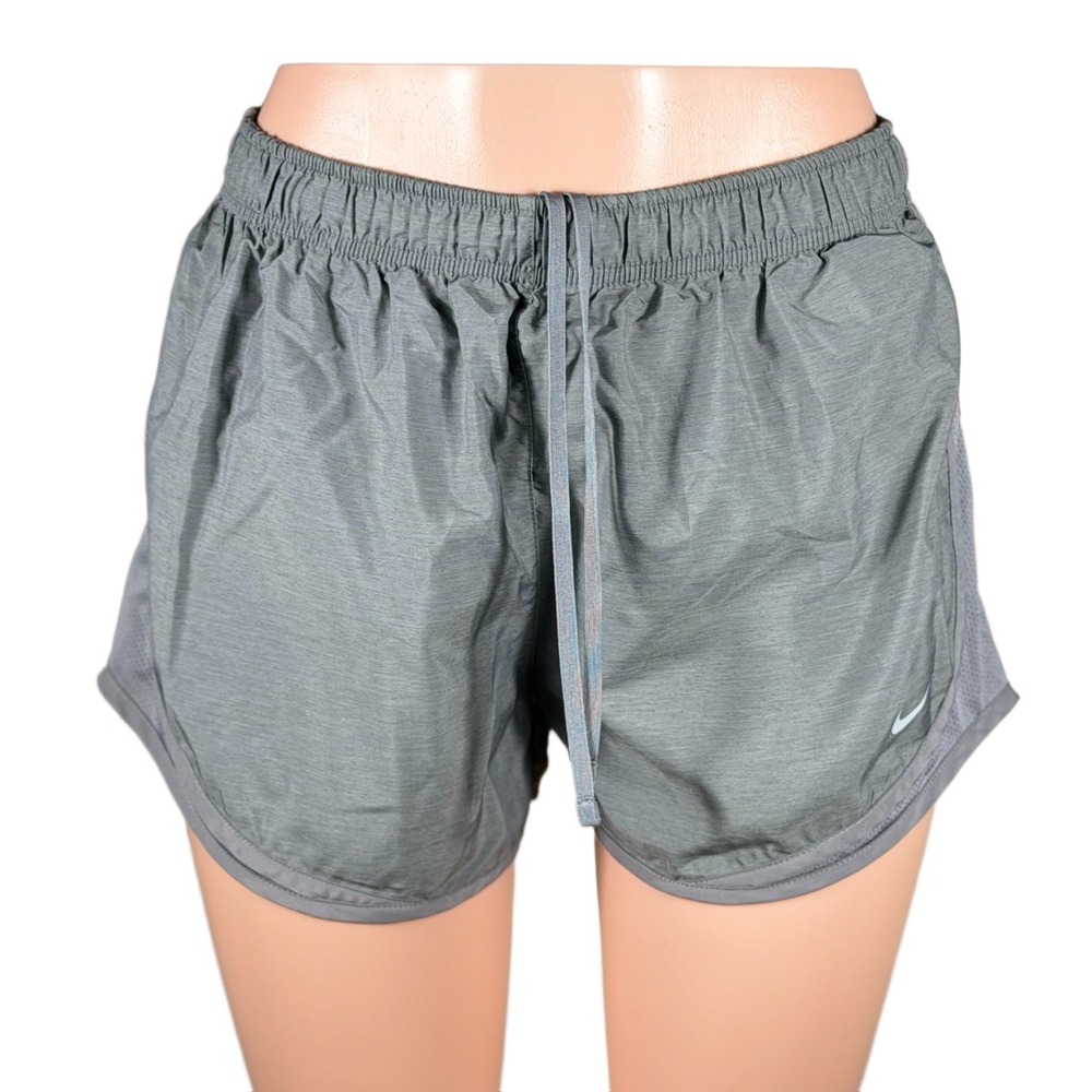 Nike Dri-FIT Womens Gray Running Shorts Mesh Inset Medium Heathered Activewear